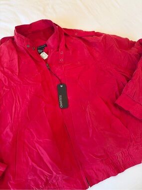 Tulliano Men’s Red Bomber Jacket with Zip